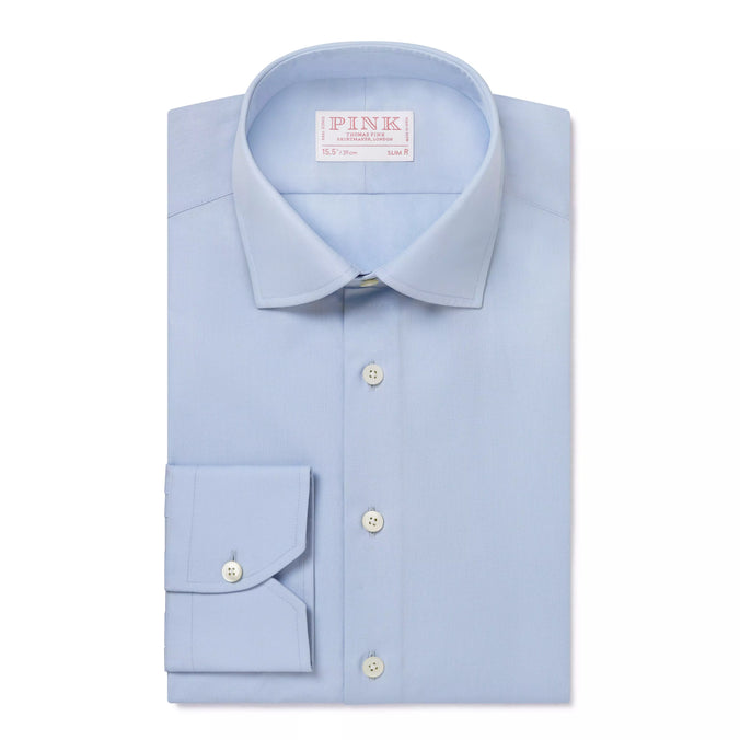 Pale Blue Slim Fit Essential Poplin Formal Shirt