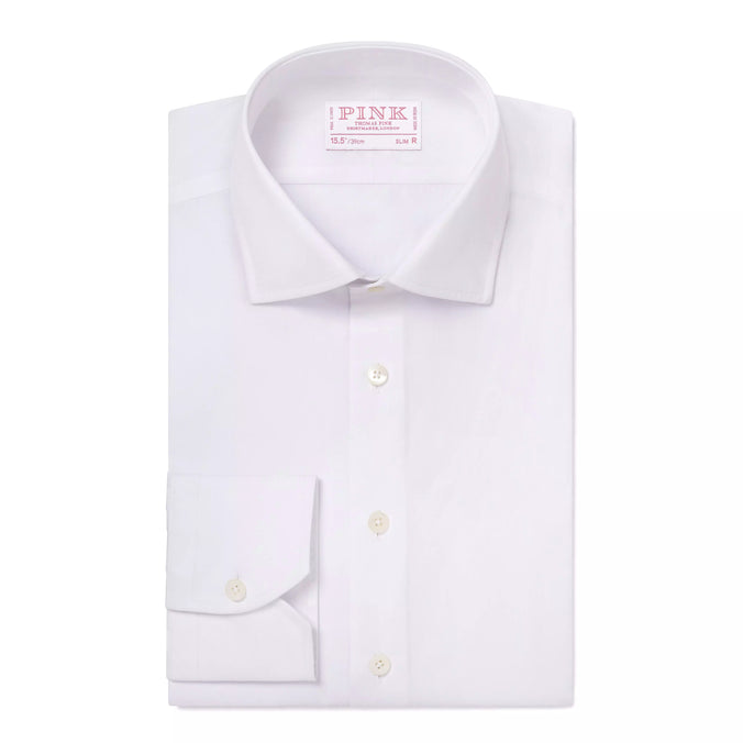 White Slim Fit Essential Poplin Formal Shirt