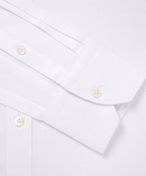 White Tailored Fit Twill Herringbone Formal Shirt