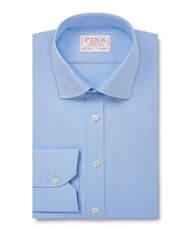 Pale Blue Tailored Fit Essential Poplin Formal Shirt