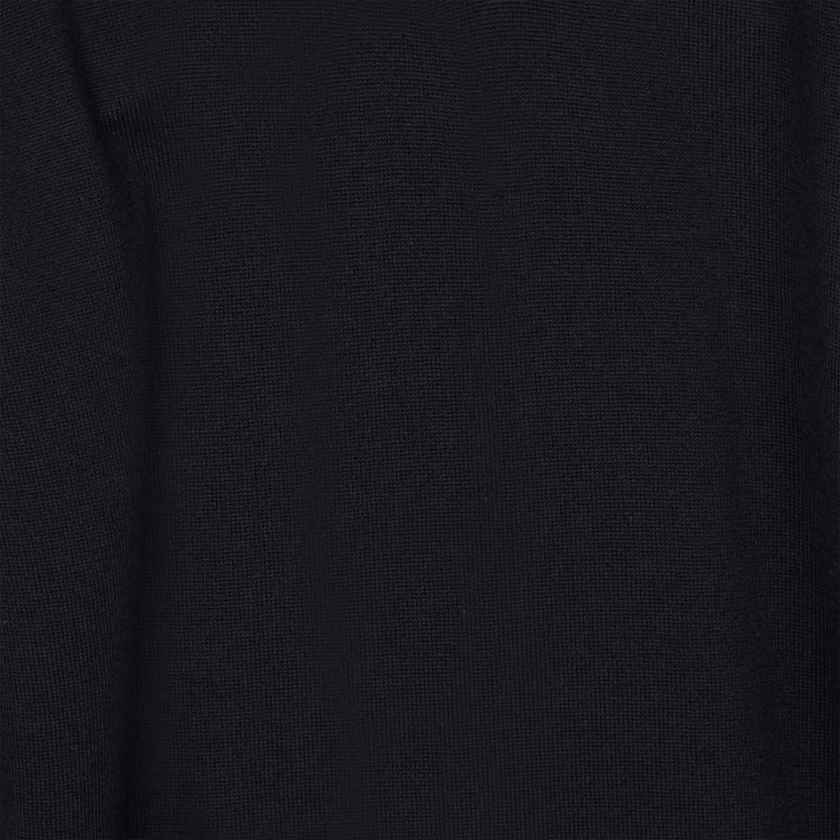 Black Merino Wool Long Sleeve Polo Shirt