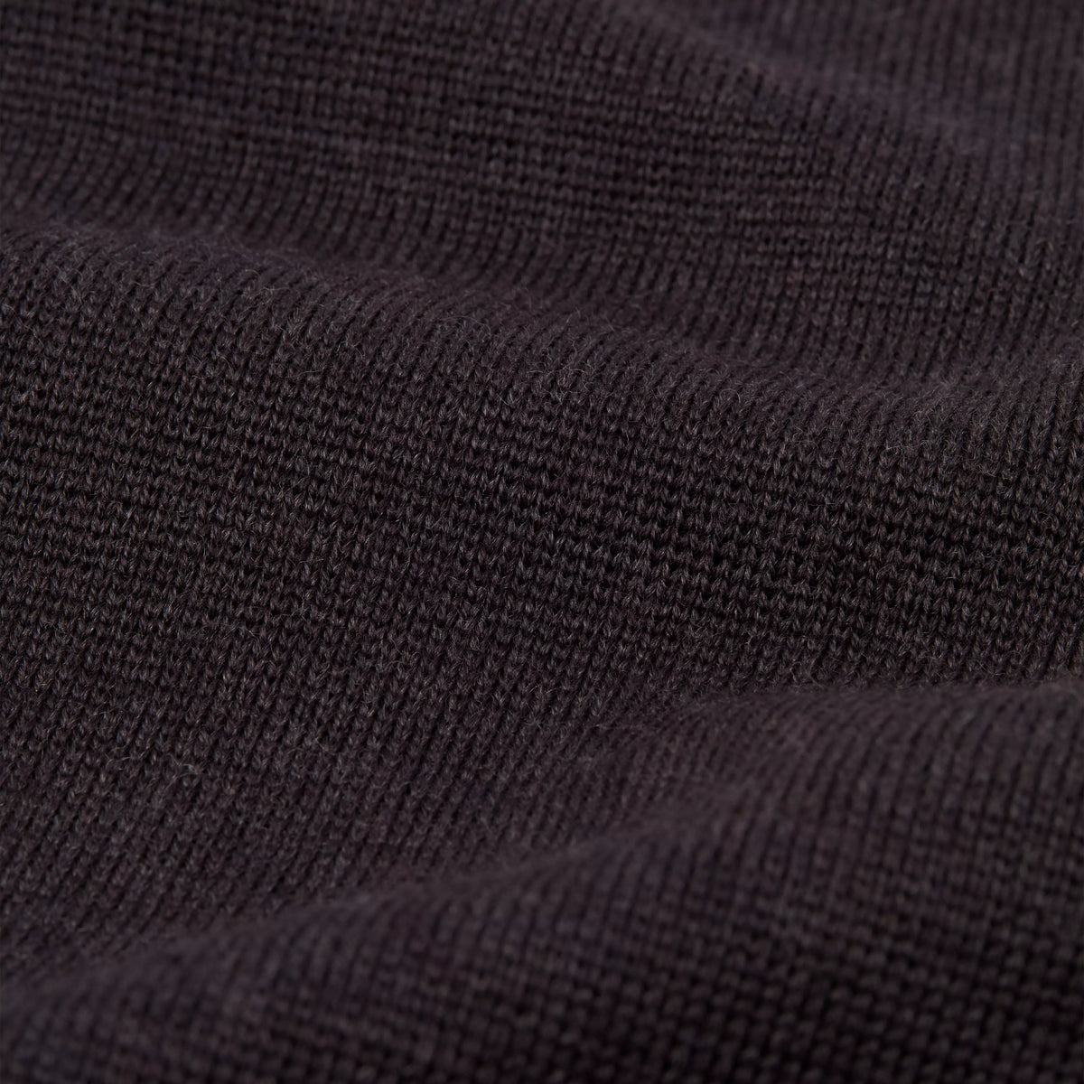 Grey Merino Wool Long Sleeve Polo Shirt