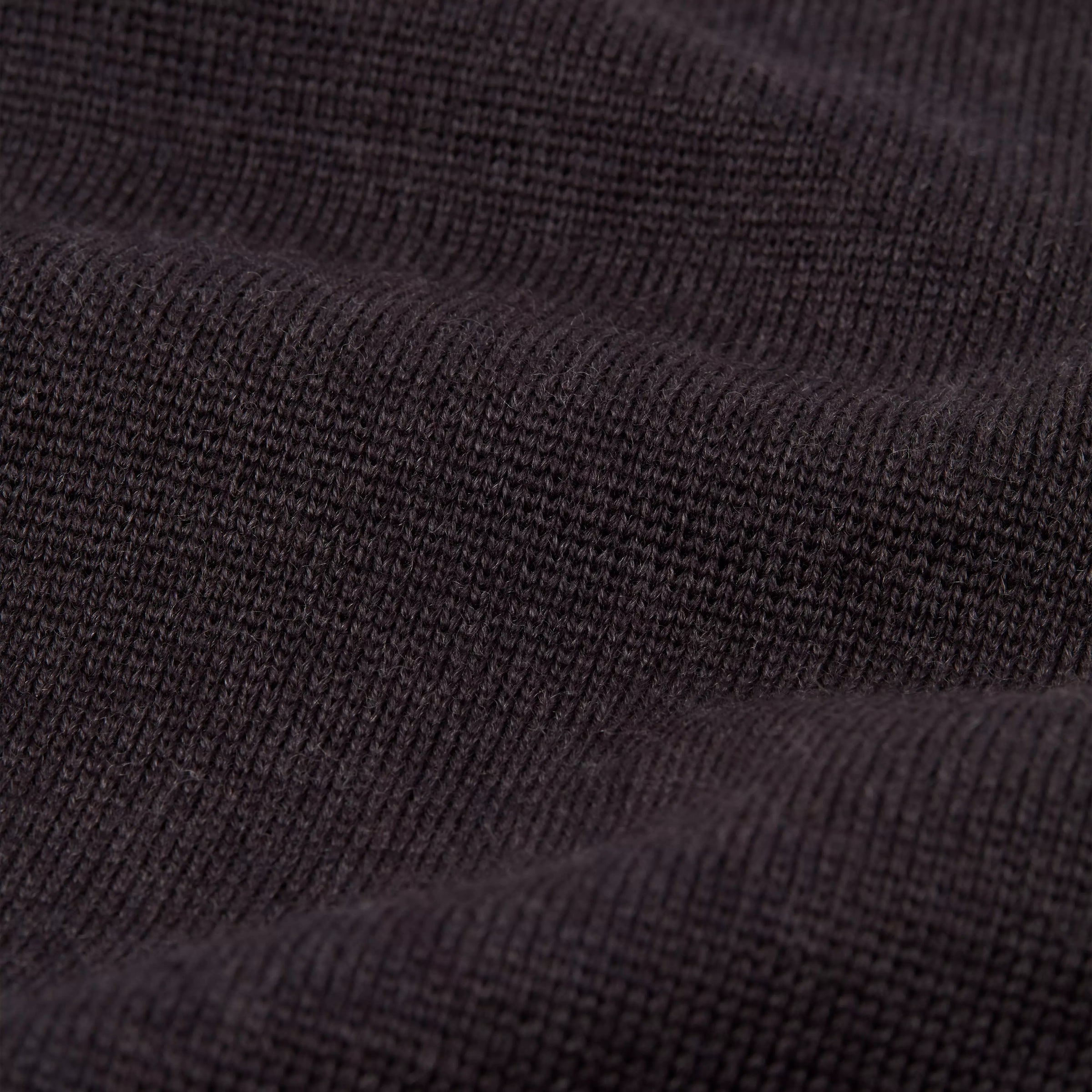 Grey Merino Wool Long Sleeve Polo Shirt